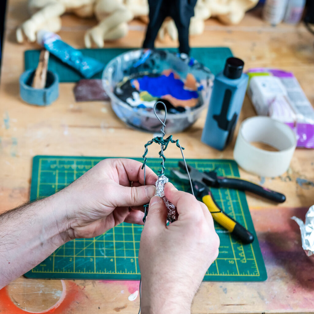 Hand made sculpture starting life as a wire armature.