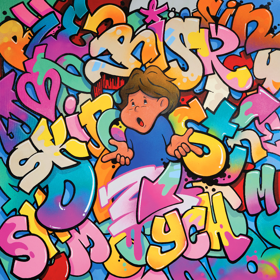 Just a kid street art print